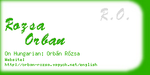 rozsa orban business card