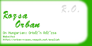rozsa orban business card